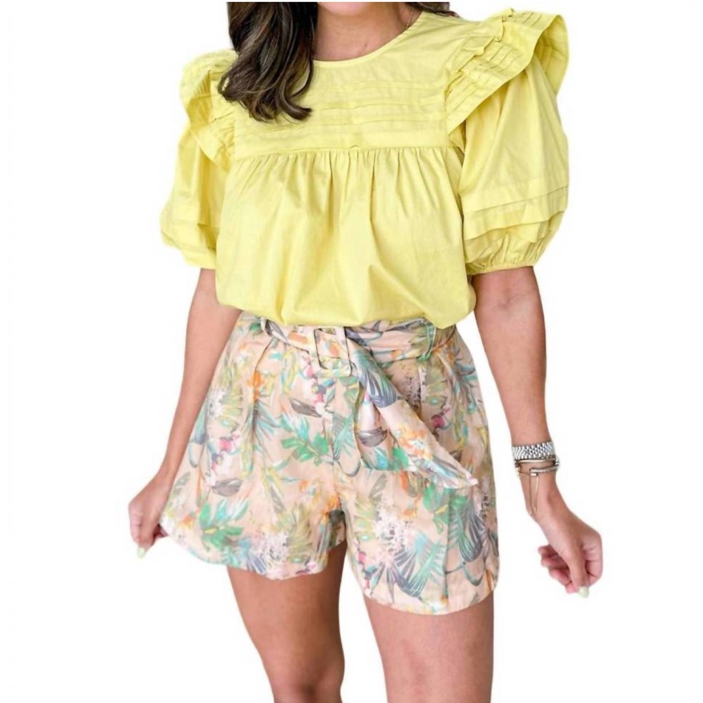 Lavender Brown Maui Shorts In Green Multi
